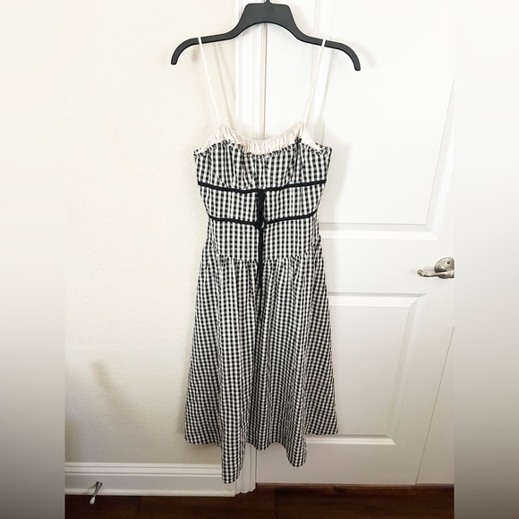 For Love & Lemons Georgia Gingham Midi Dress in Black - Picture 8 of 11